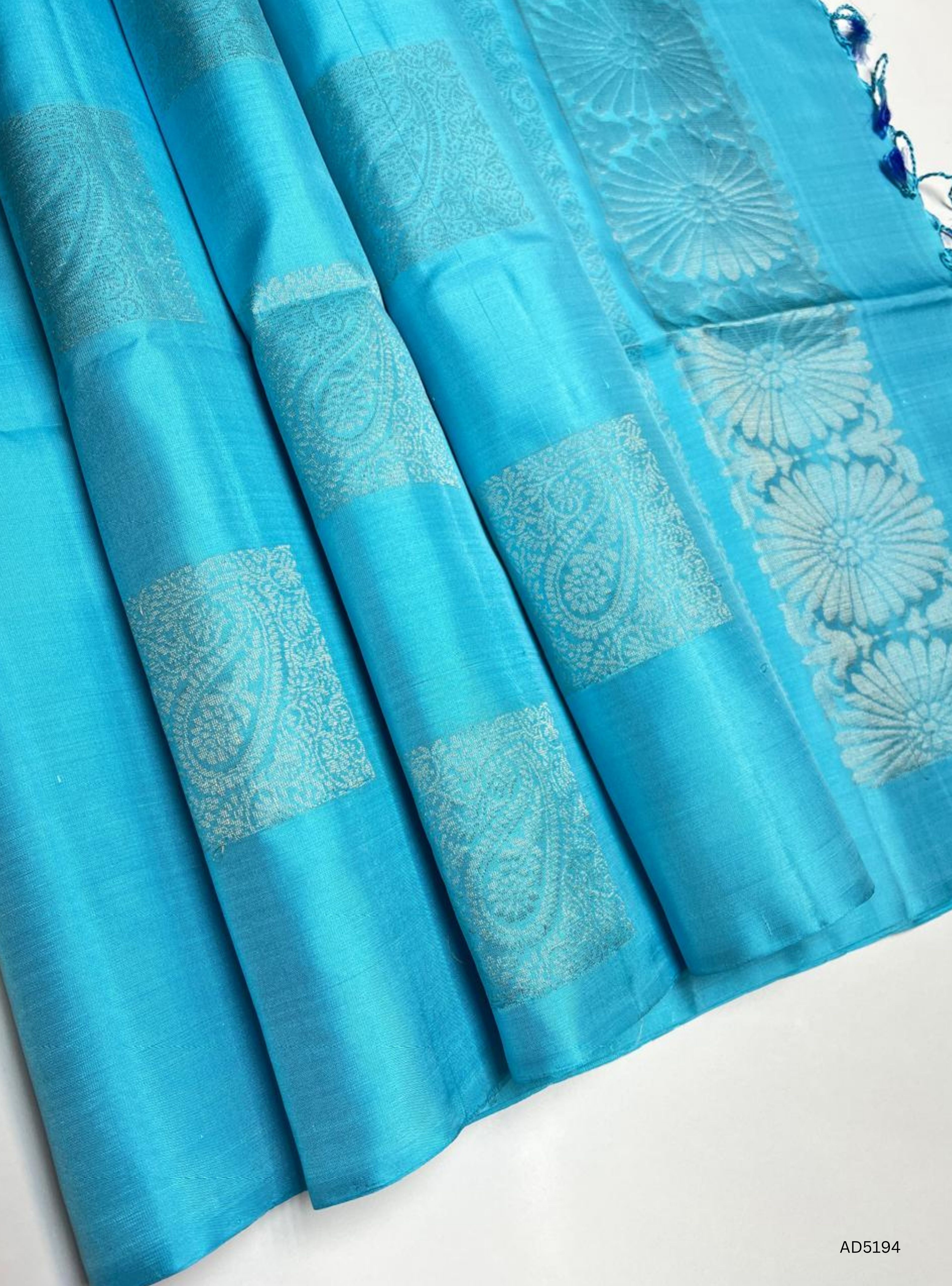 Ice Blue - Soft Silk Saree