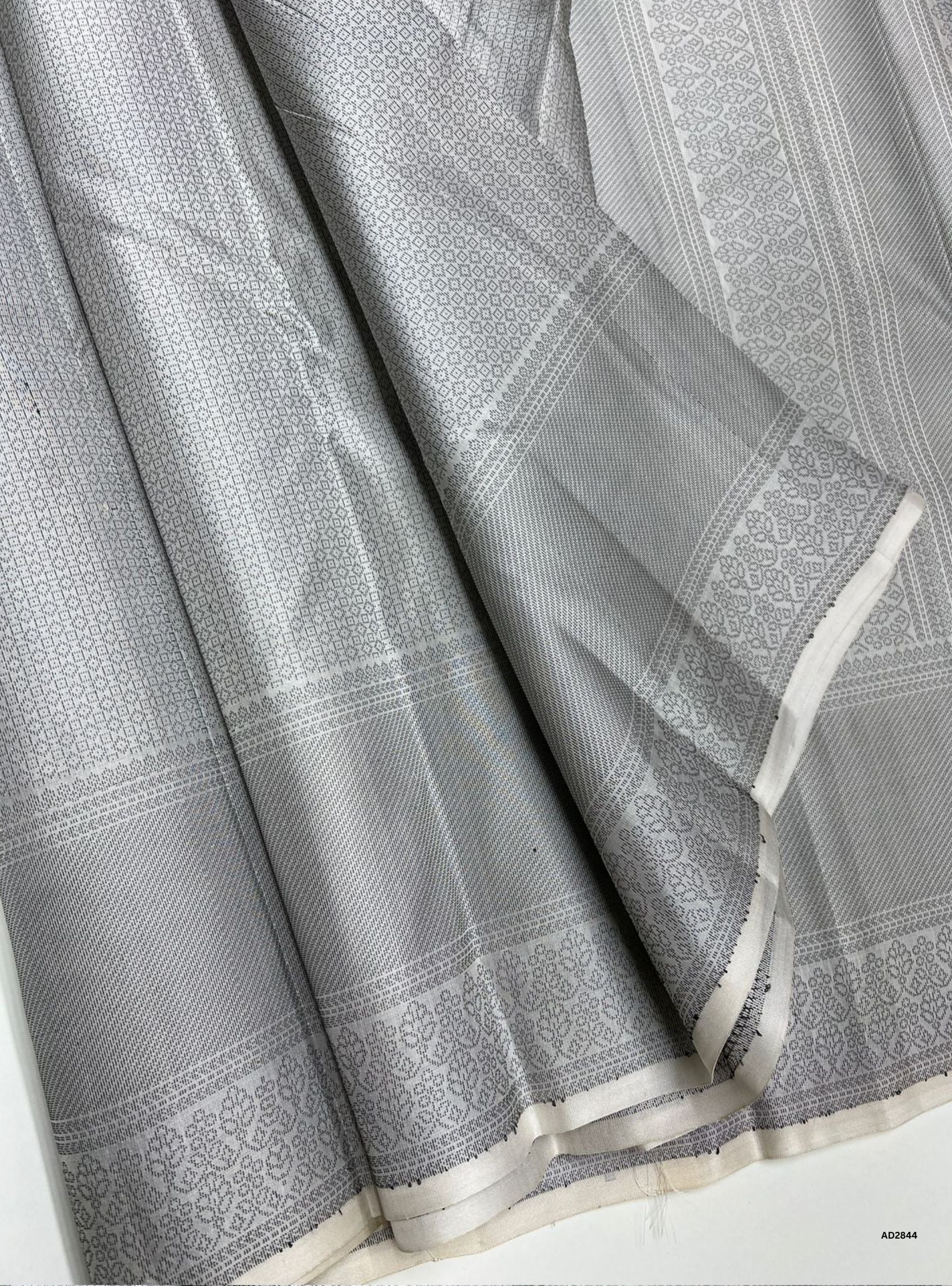 White & Black - Soft Silk Saree