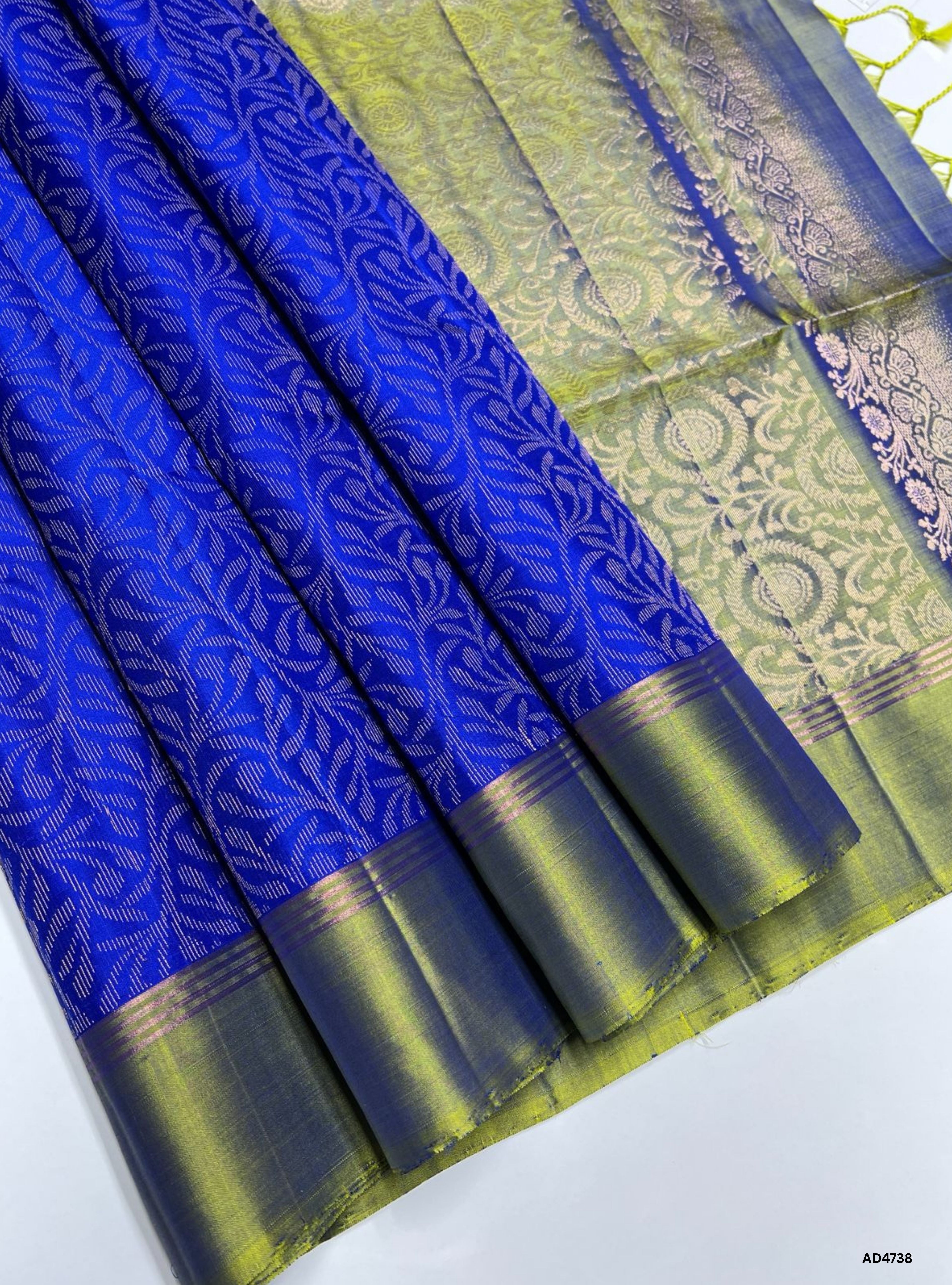 Blue & Olive Green - Soft Silk Bridal