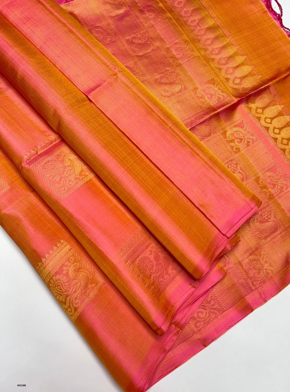 Peachish Pink - Soft Silk Saree