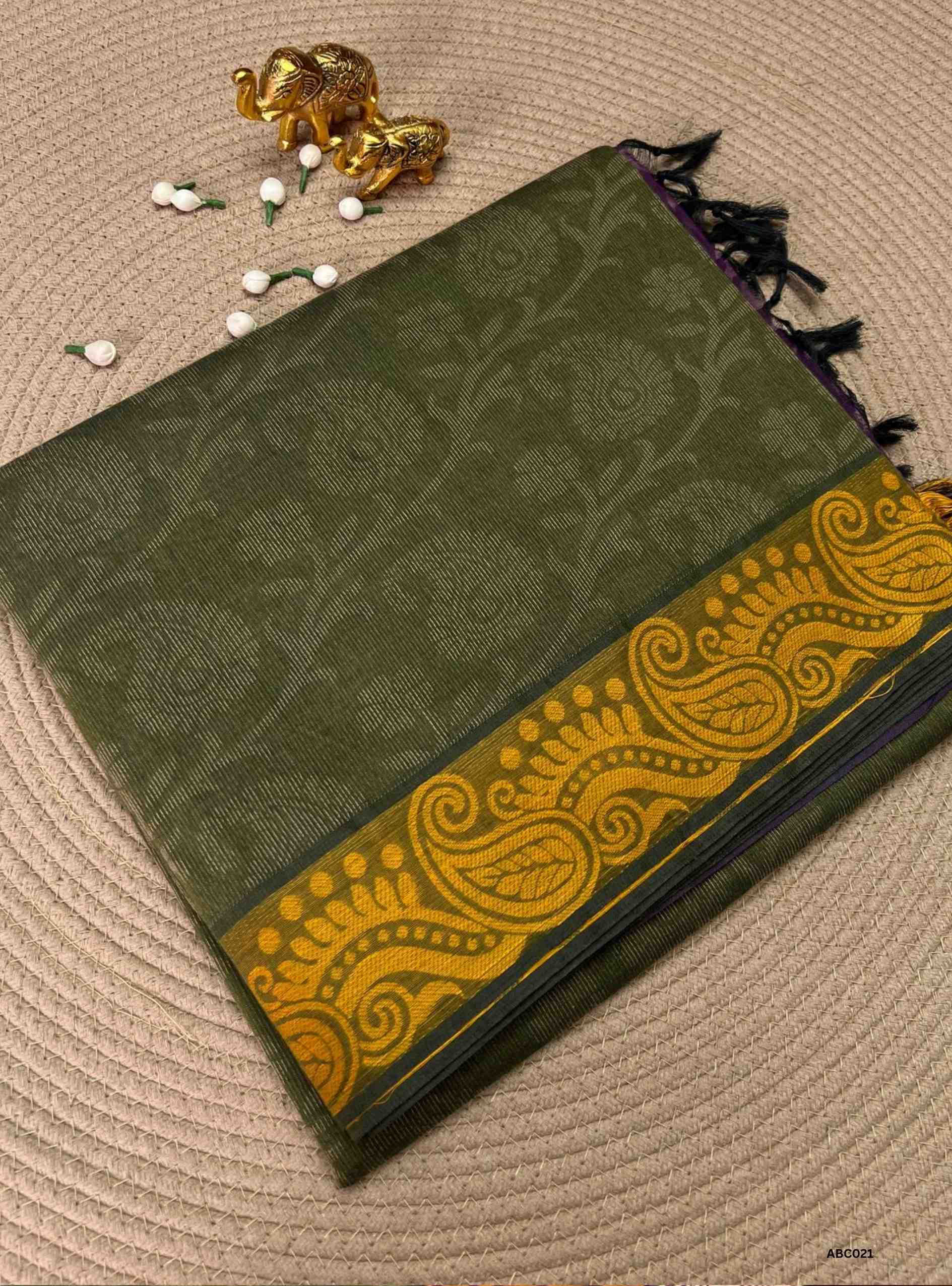 ARAKKU GREEN - PURE COTTON SAREE