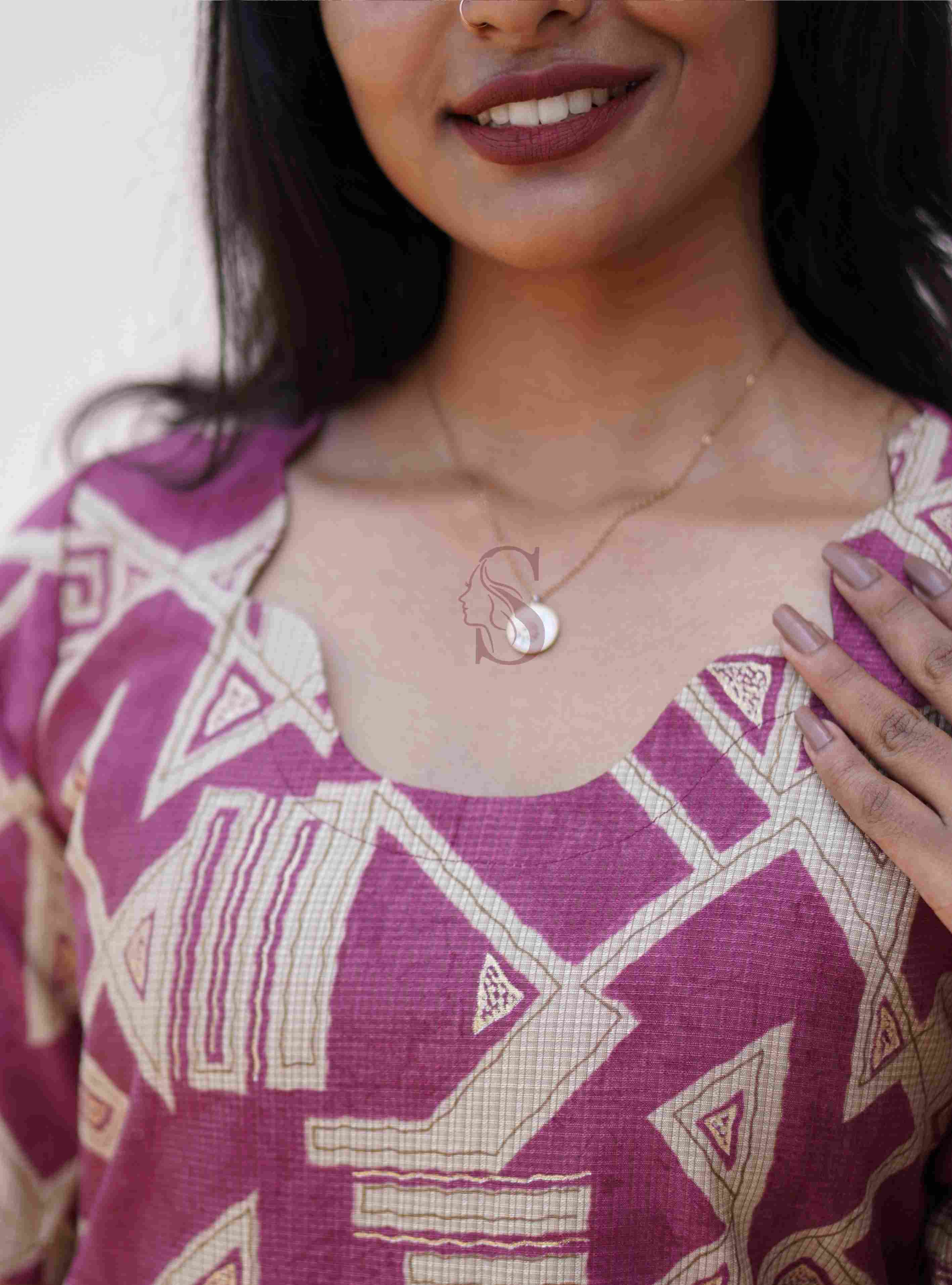 Berry Pink Geometric Printed Kurti