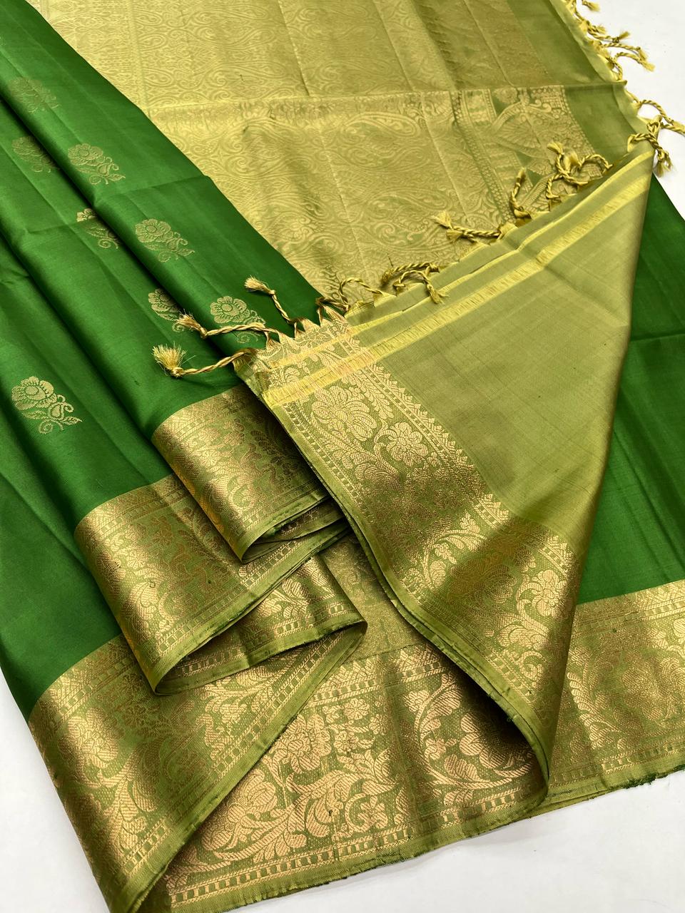 Bottle Green  - Soft Silk Saree