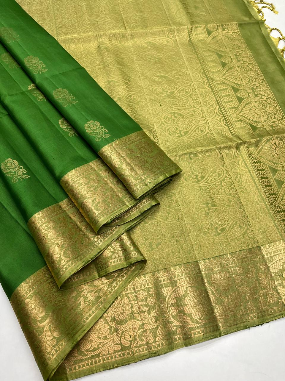 Bottle Green  - Soft Silk Saree