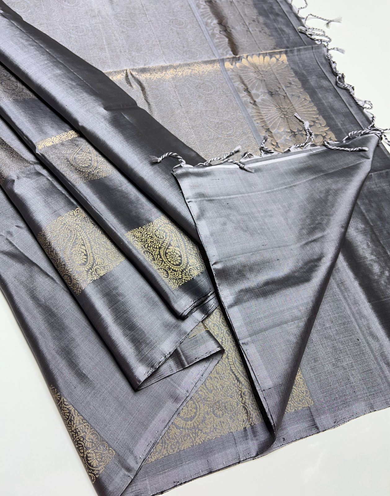 Grey Color - Soft Silk Saree
