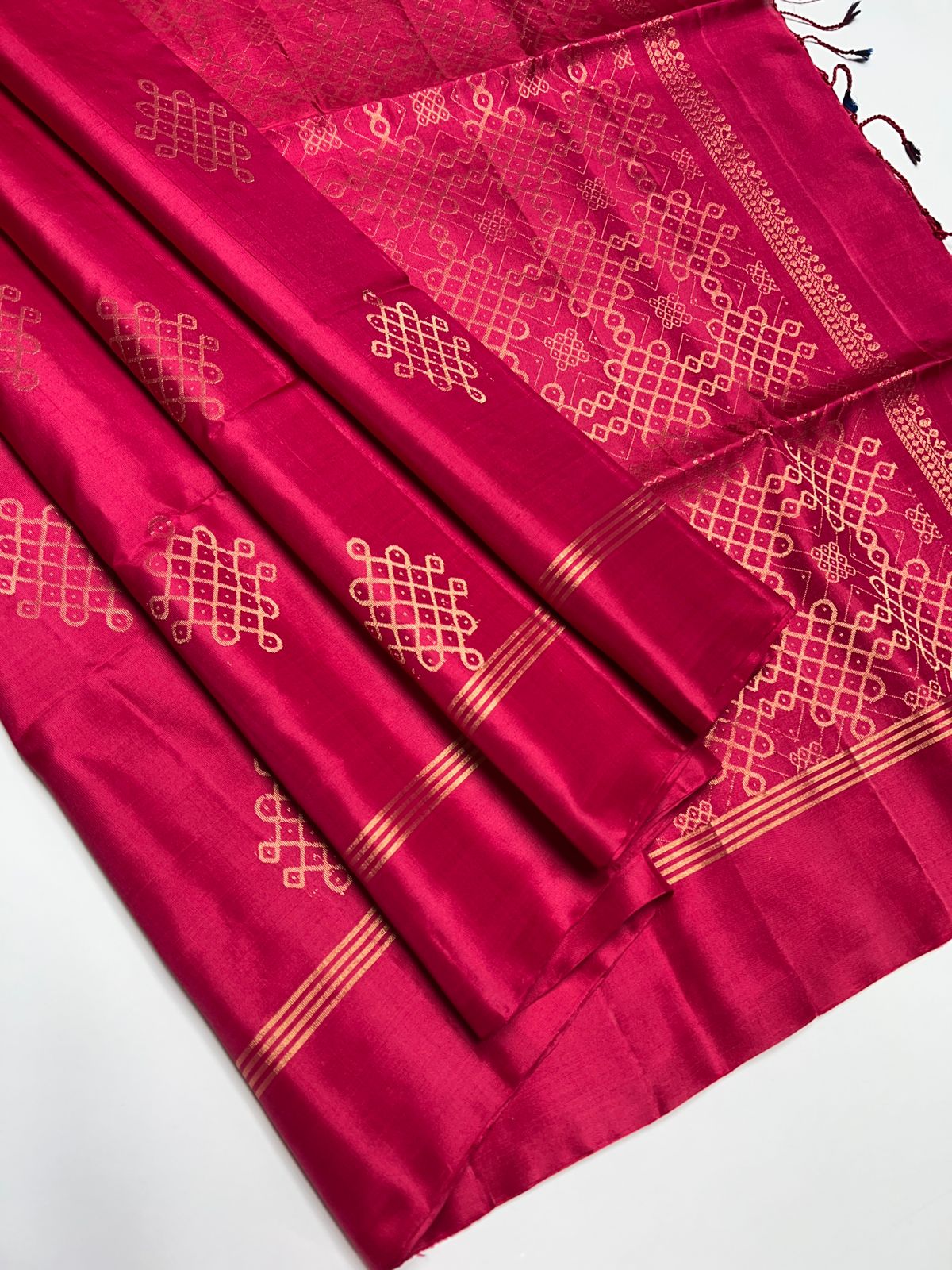 Radish Pink - Soft Silk Saree