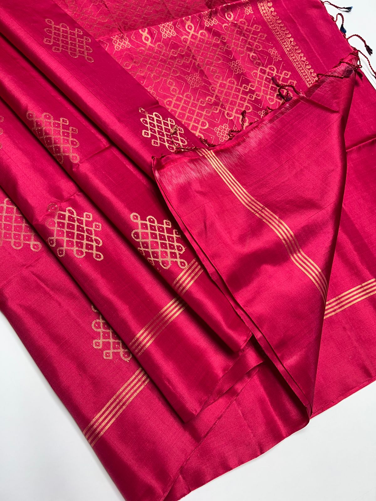 Radish Pink - Soft Silk Saree