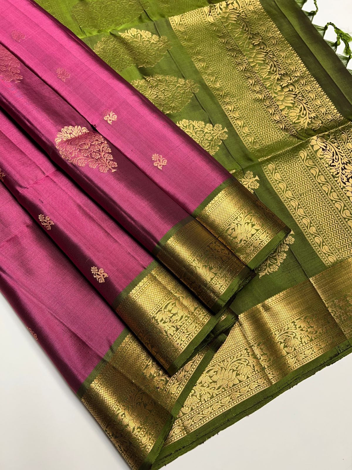 Magenta & Green - Soft Silk Saree