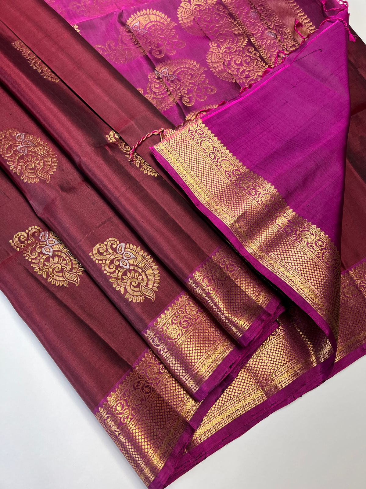 Maroon & Magenta - Soft Silk Saree