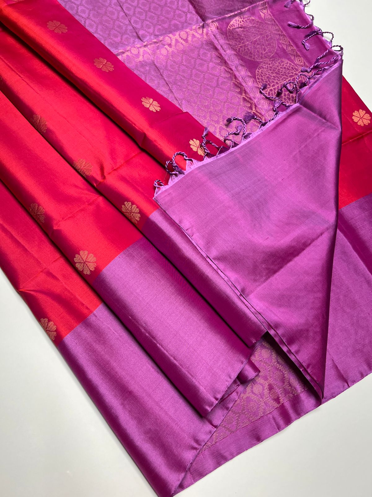 Dual Tone Pink & Lavender - Soft Silk Saree