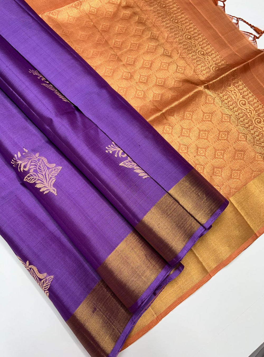 Lavender & Dusty Peach - Soft Silk Saree