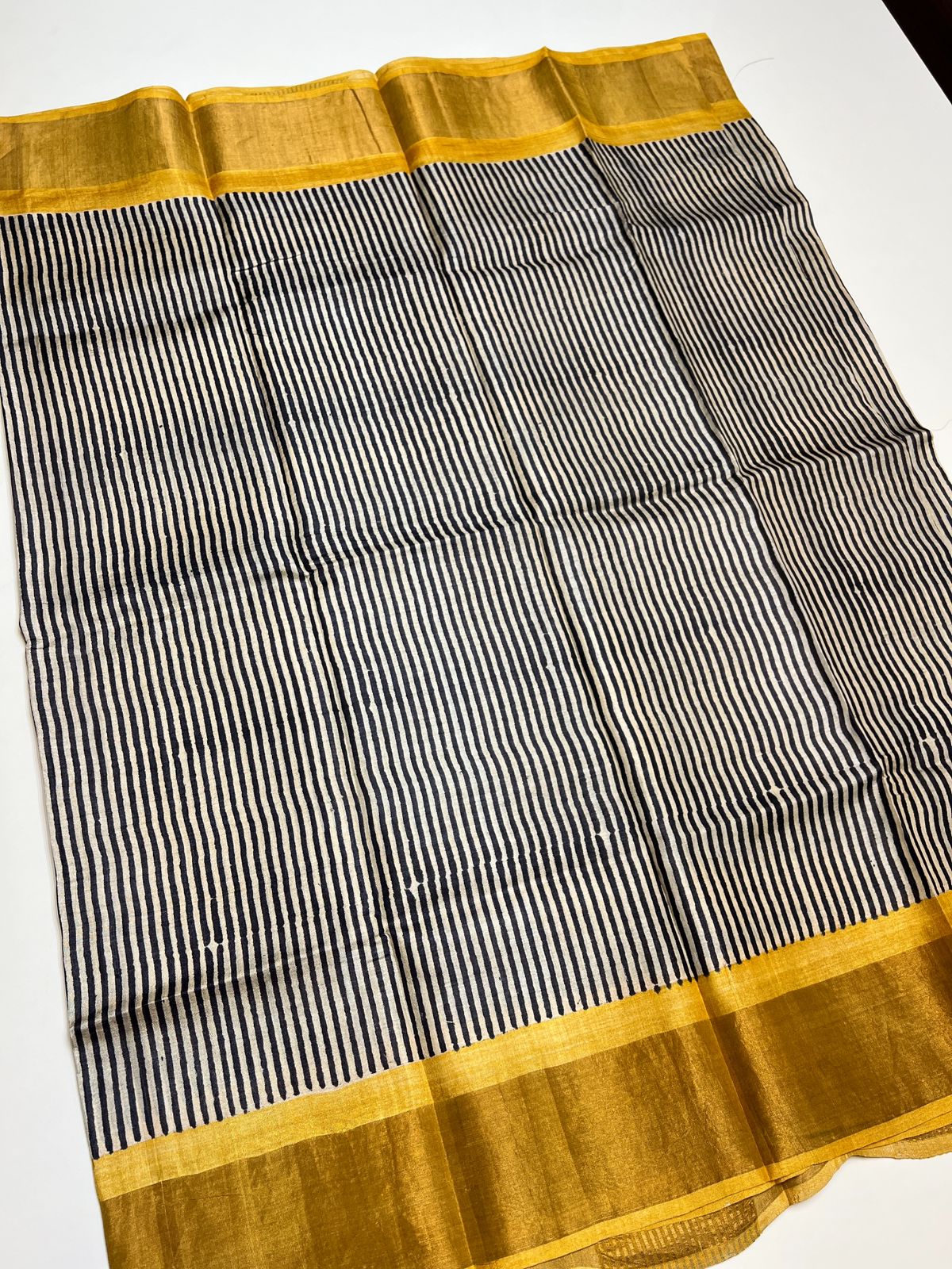 Black & Yellow - Pure Tussar Saree