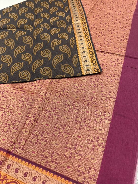 BLACK - PURE COTTON SAREE