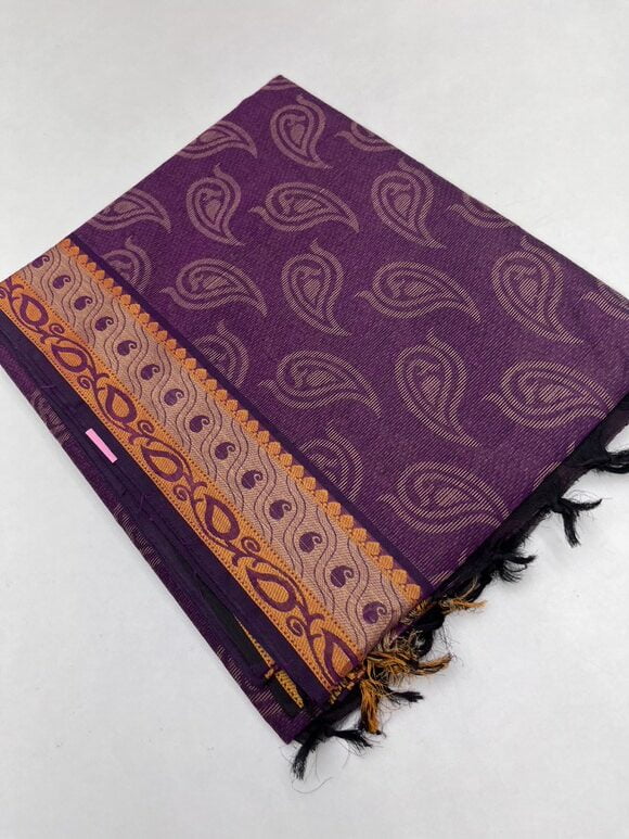 PURPLE - PURE COTTON SAREE