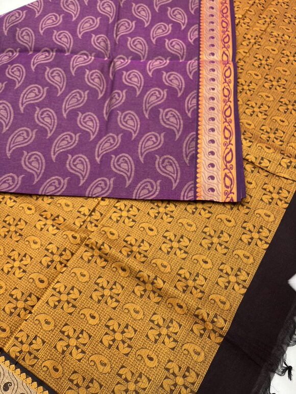 PURPLE - PURE COTTON SAREE