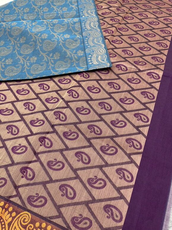BLUE - PURE COTTON SAREE