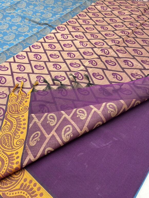 BLUE - PURE COTTON SAREE