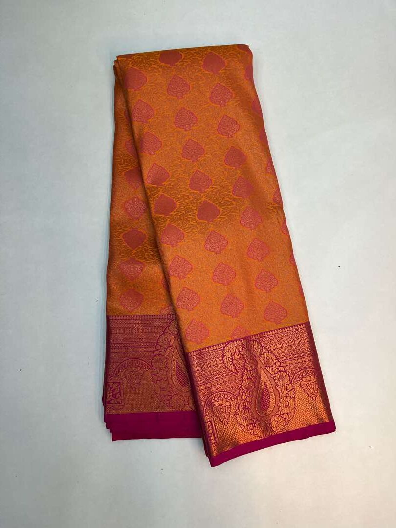 ORANGE & PINK - SOFT SILK SAREE
