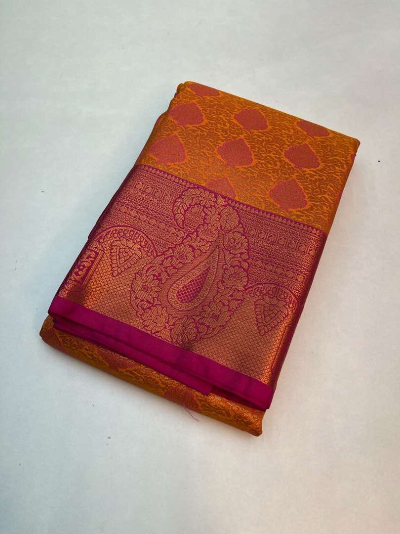 ORANGE & PINK - SOFT SILK SAREE