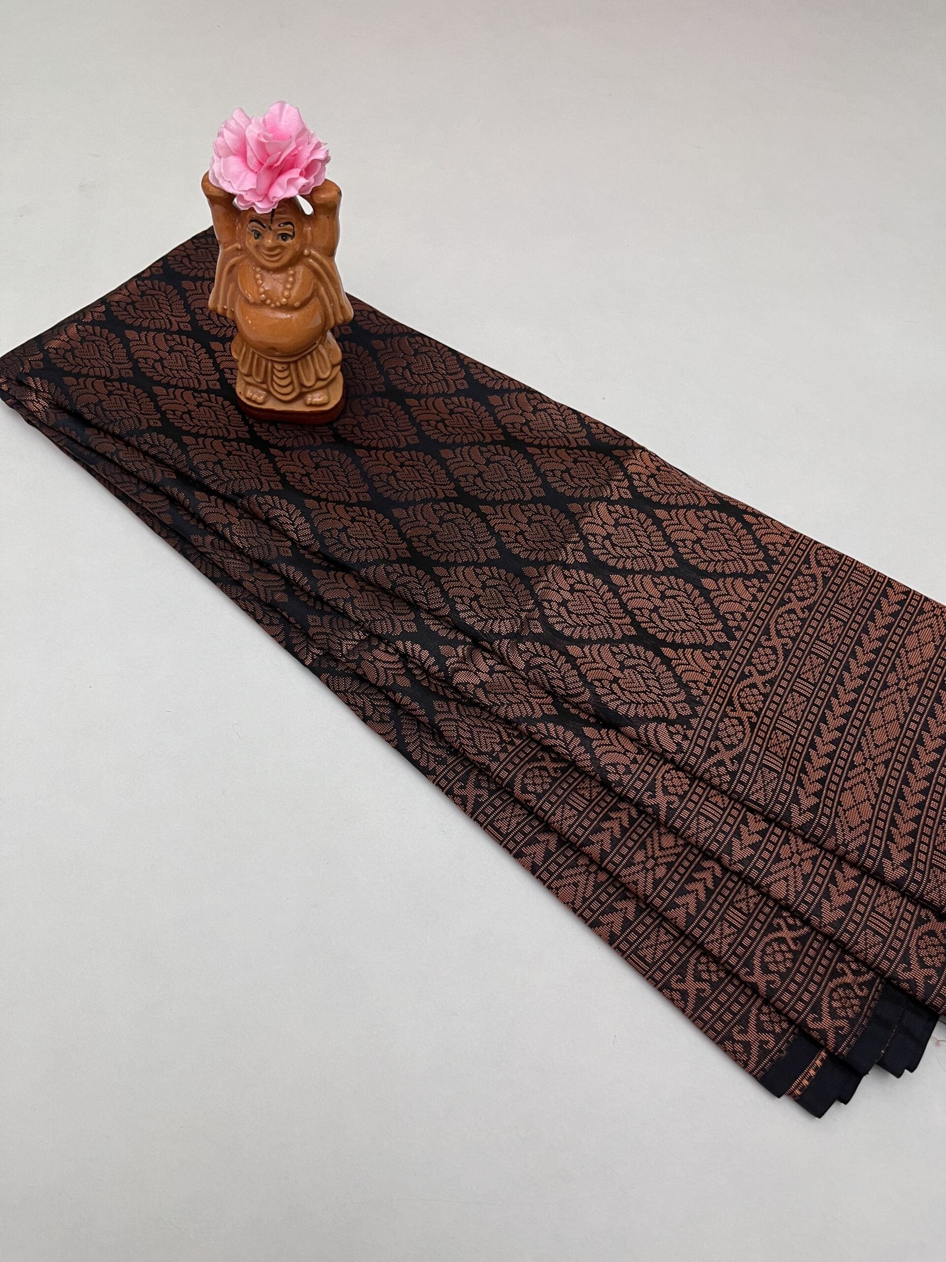 BLACK & BEIGE- SEMI SILK SAREE