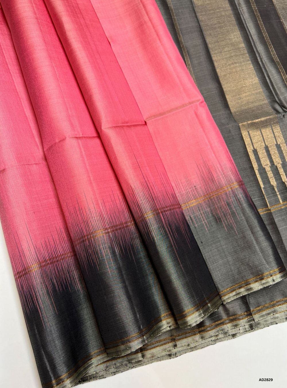 The Pink & Grey Soft Silk Saree is a graceful handwoven creation featuring a radiant pink body in a plain weave. Its simplicity highlights the natural sheen of premium mulberry silk, while the contrasting grey accents add elegance and balance. Perfect for weddings, festive occasions, and cultural gatherings, this saree celebrates the timeless beauty of plain silk craftsmanship.