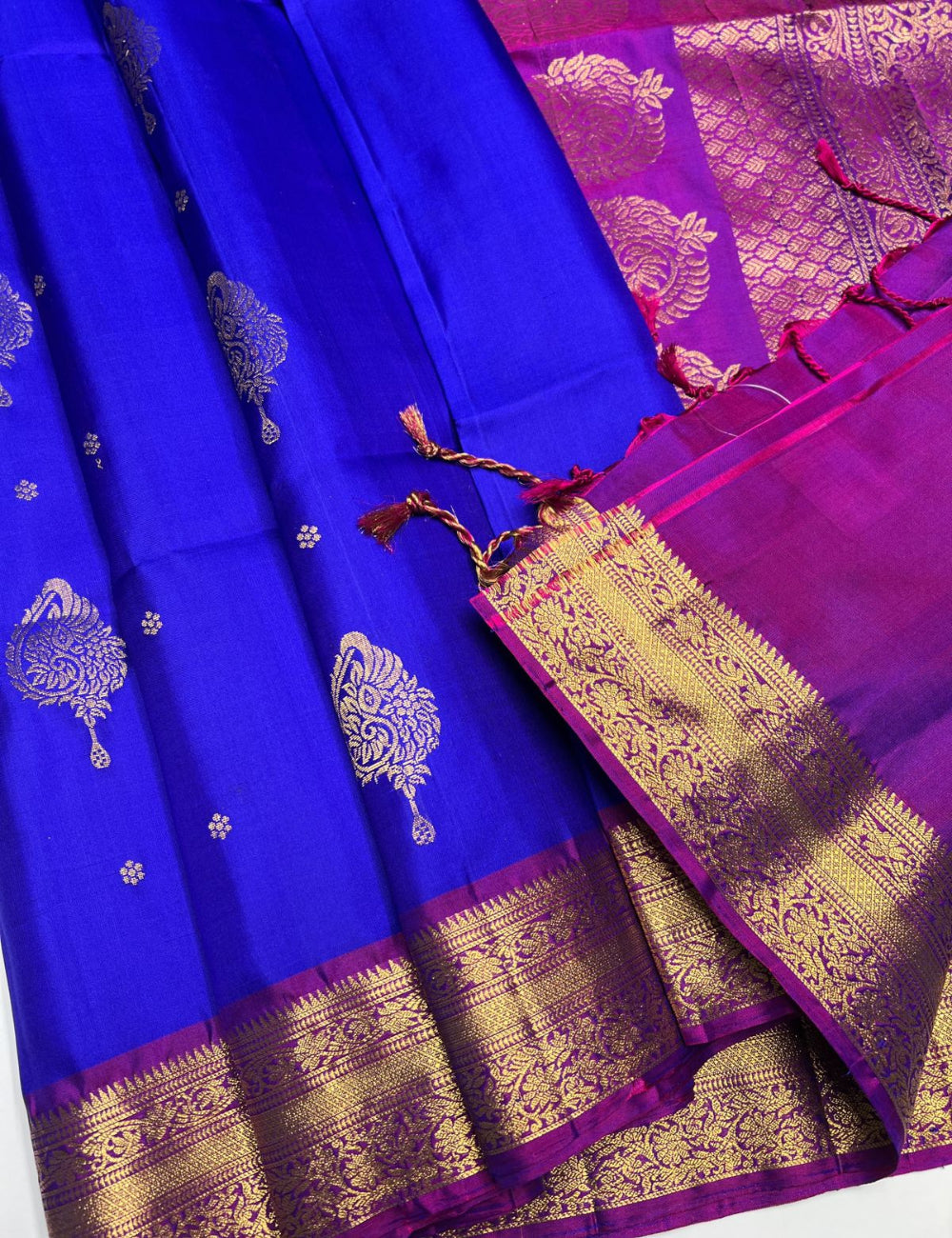 Blue & Purple - Soft Silk Saree