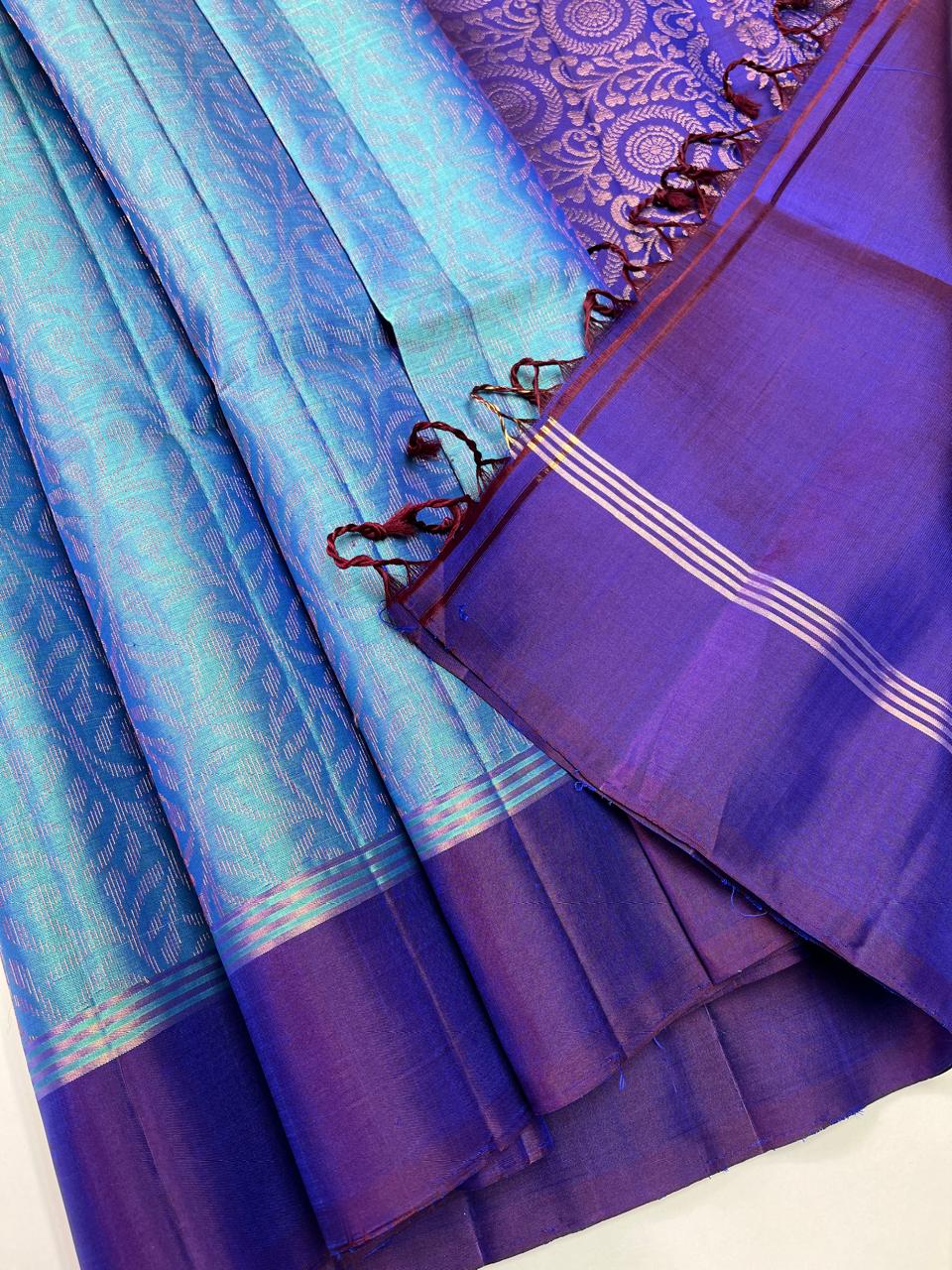 Dual Tone Blue & Purple - Soft Silk Bridal