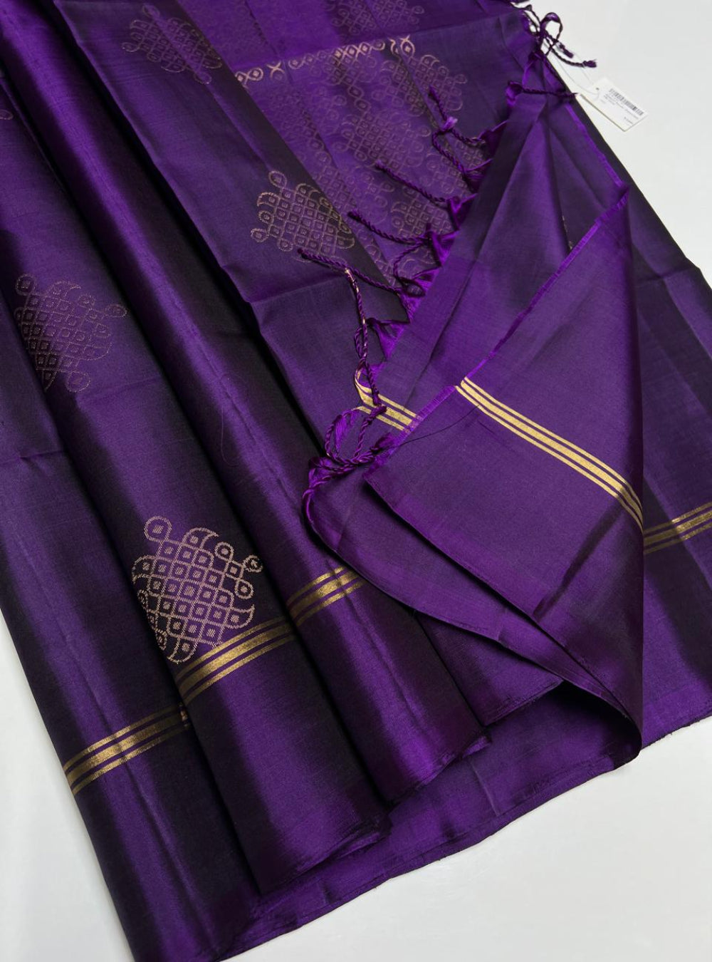 Purple - Kolam Soft Silk Saree