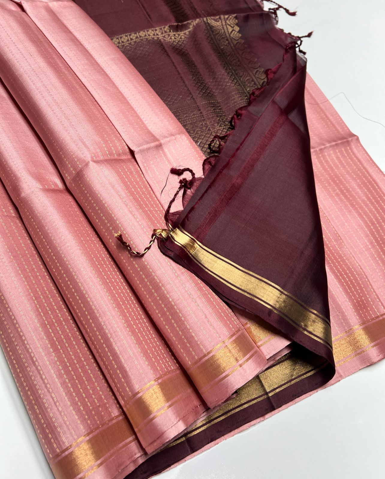 Desert Sand & Coffee Brown - Vairaoosi Soft Silk Saree