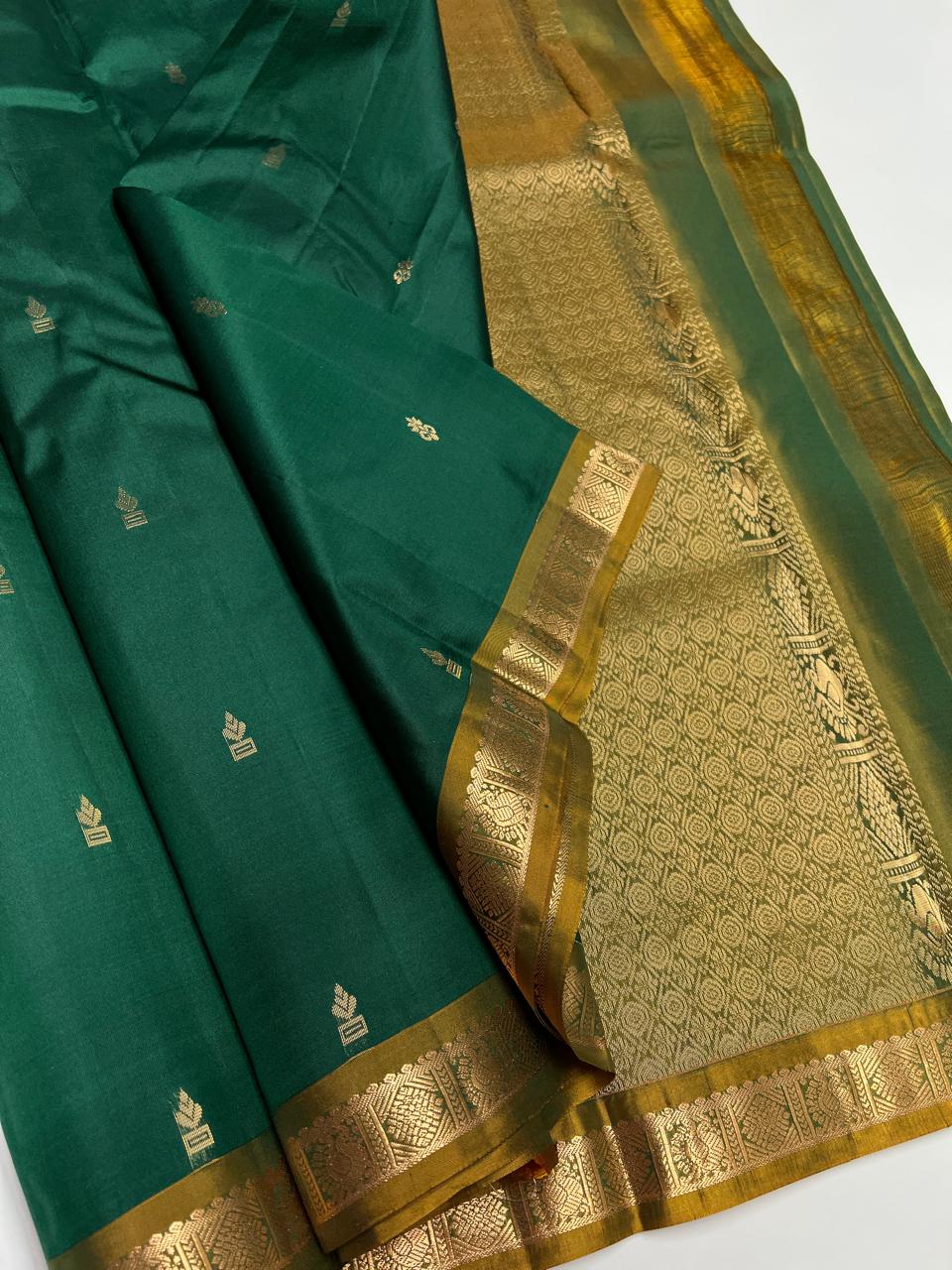 Green & Maroon - Soft Silk Saree