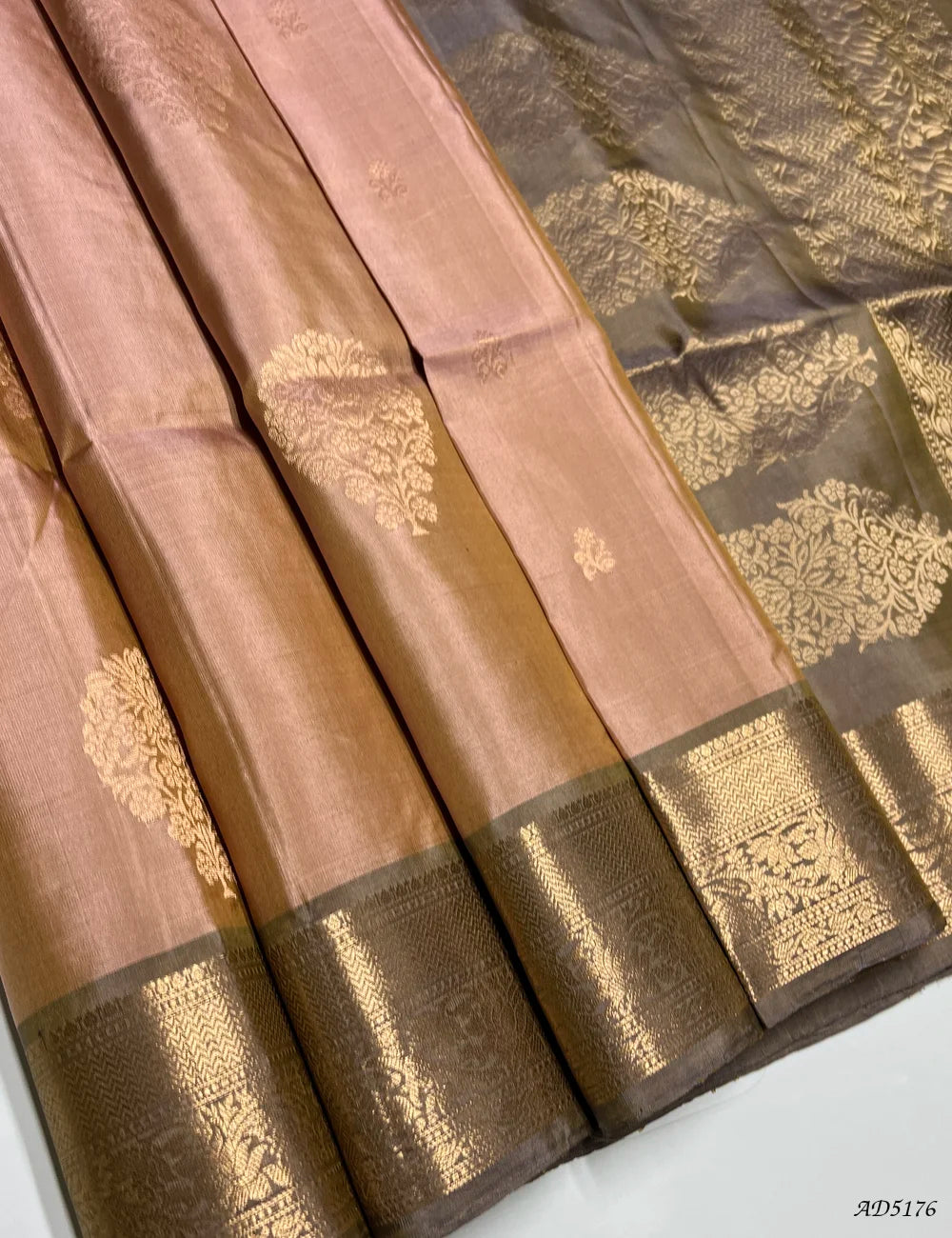 Biscuit & Hazelwood - Kanchi Border Soft Silk Saree Front View