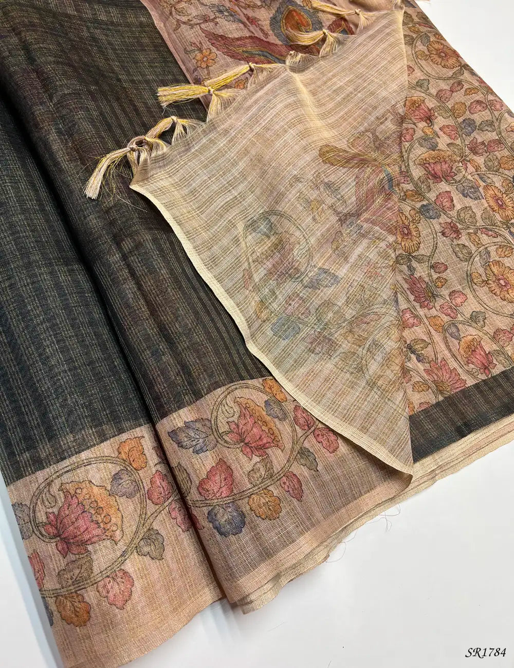 Black & Cream - Semi Tussar Sarees -