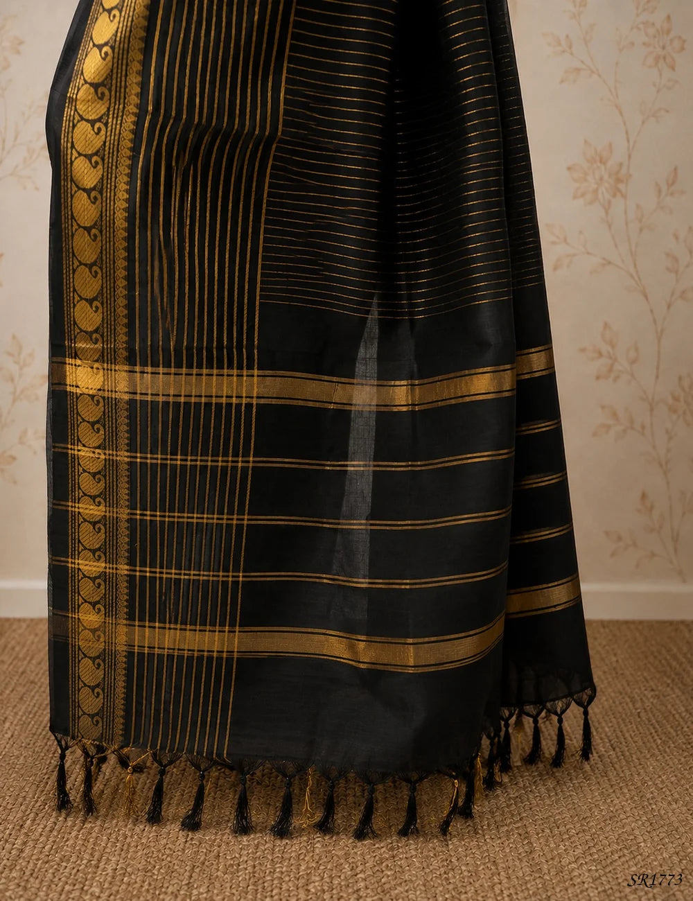 Black - Kanchi Cotton Saree -