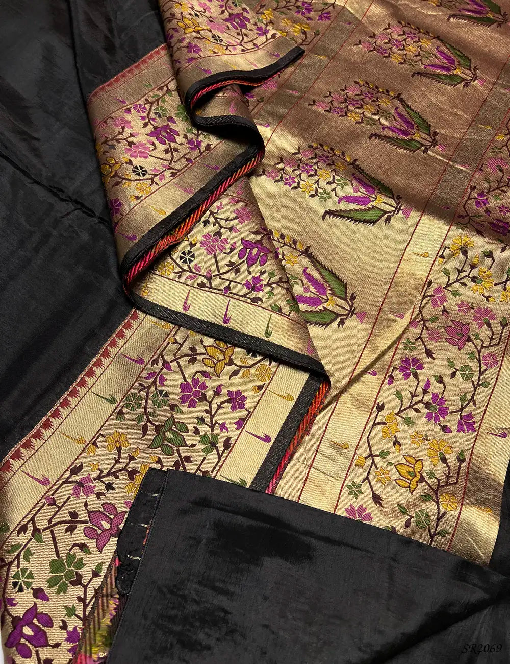 Black - Paithani Silk Saree -