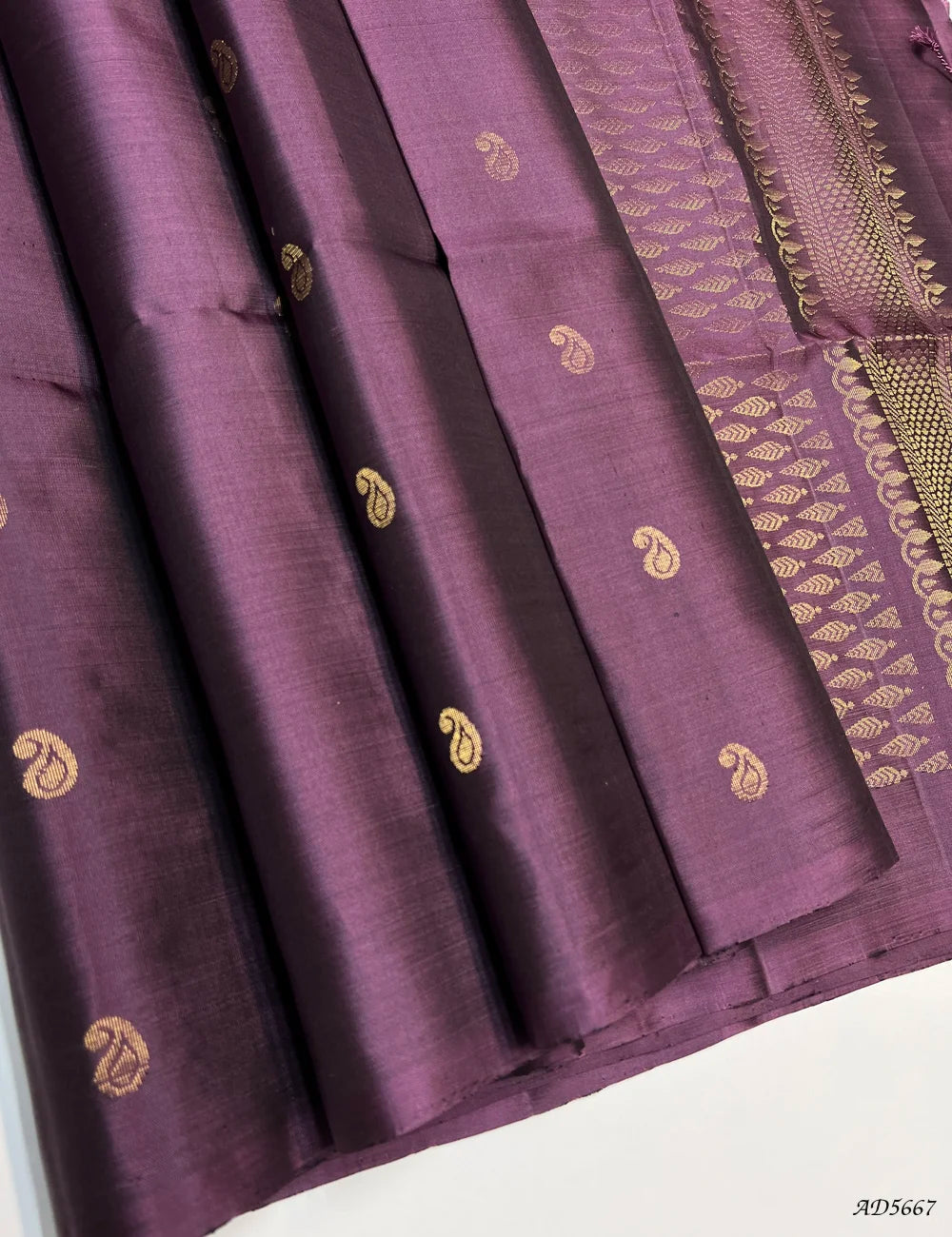 Byzantium violet - Soft Silk Saree Front View