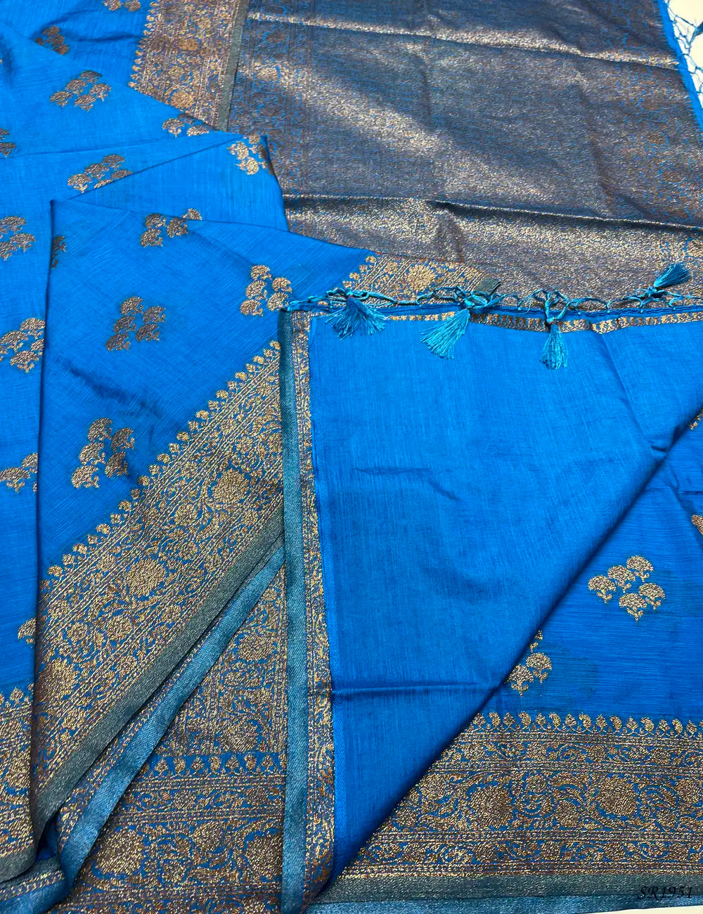 Cobalt Blue - Semi Raw Silk Saree -