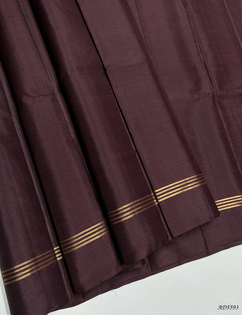 Coffee Brown - Full Plain Soft Silk Saree Front View