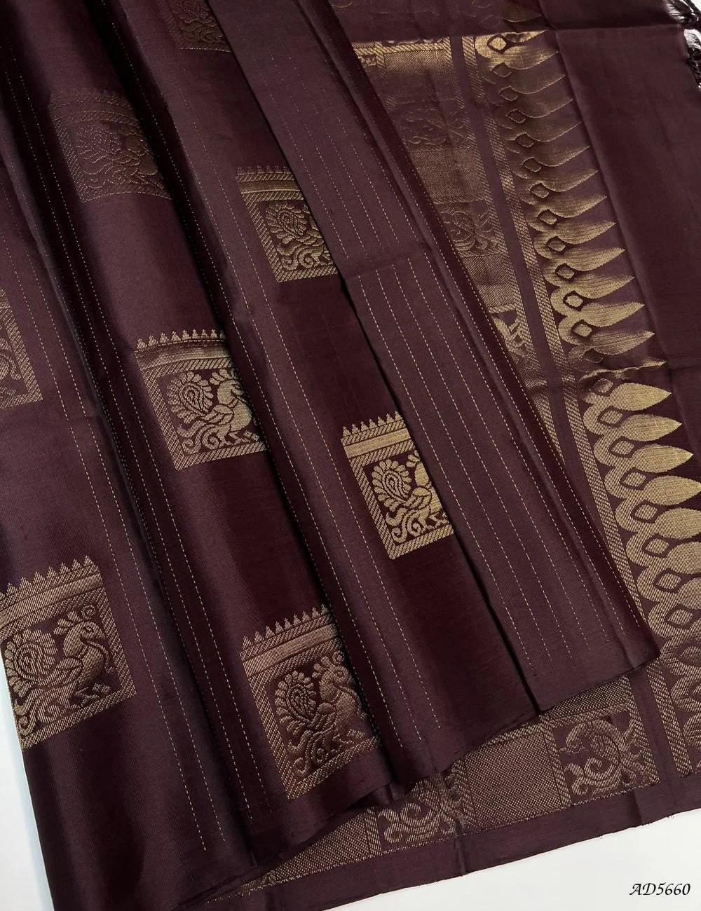 Coffee Brown - Soft Silk Saree Front View