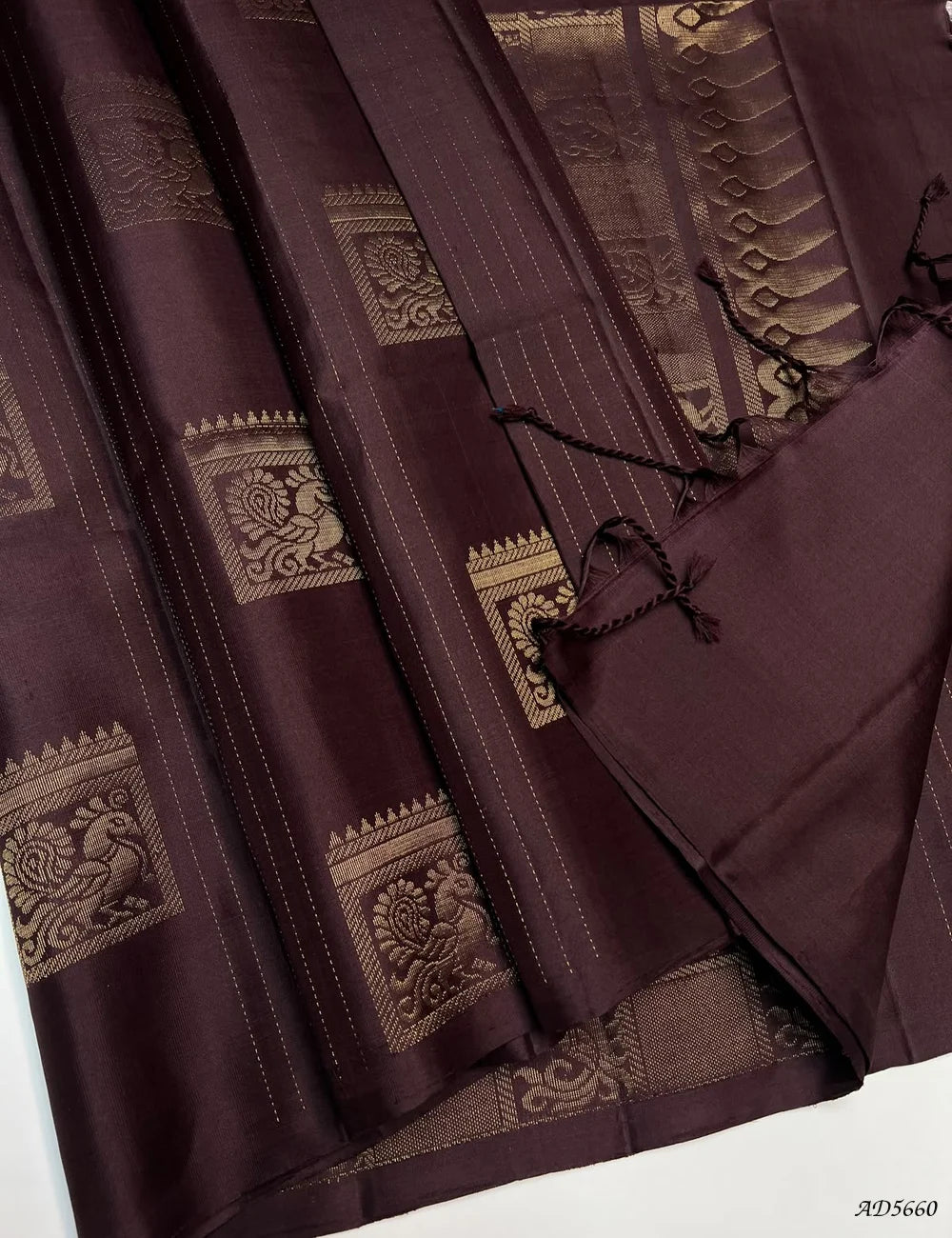 Coffee Brown - Soft Silk Saree Pallu View