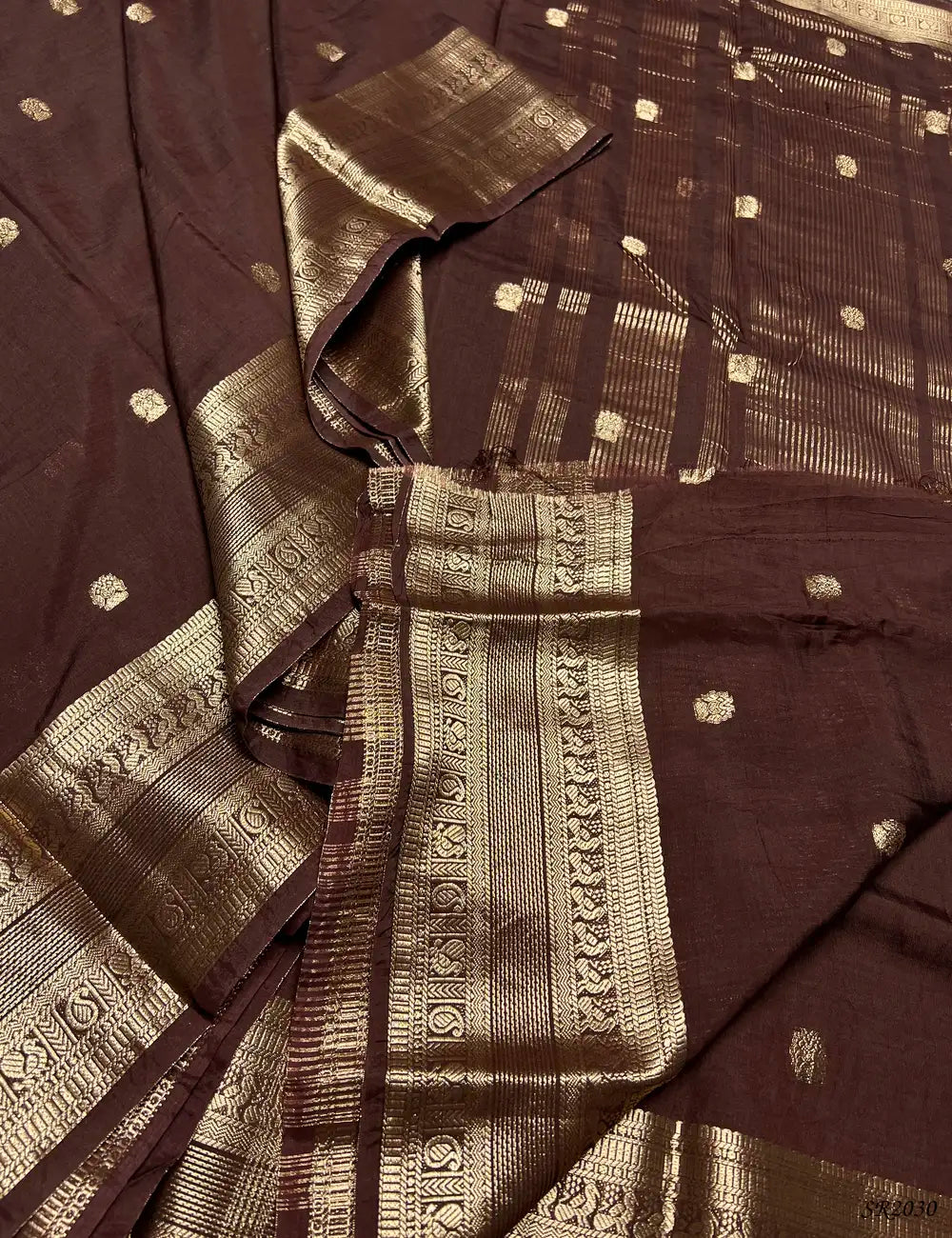 Coffee Brown - Viscose Saree -