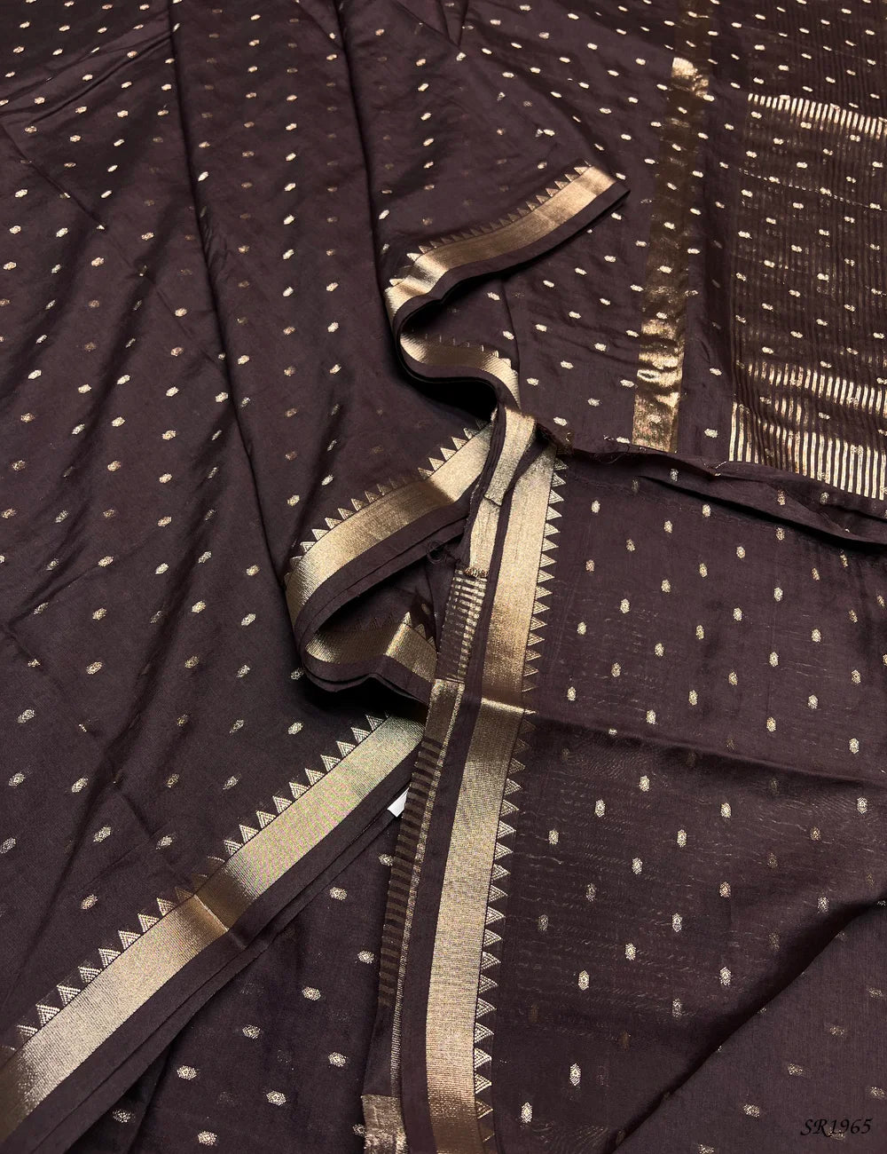 Cofffee Brown - Mysore Crepe Saree -