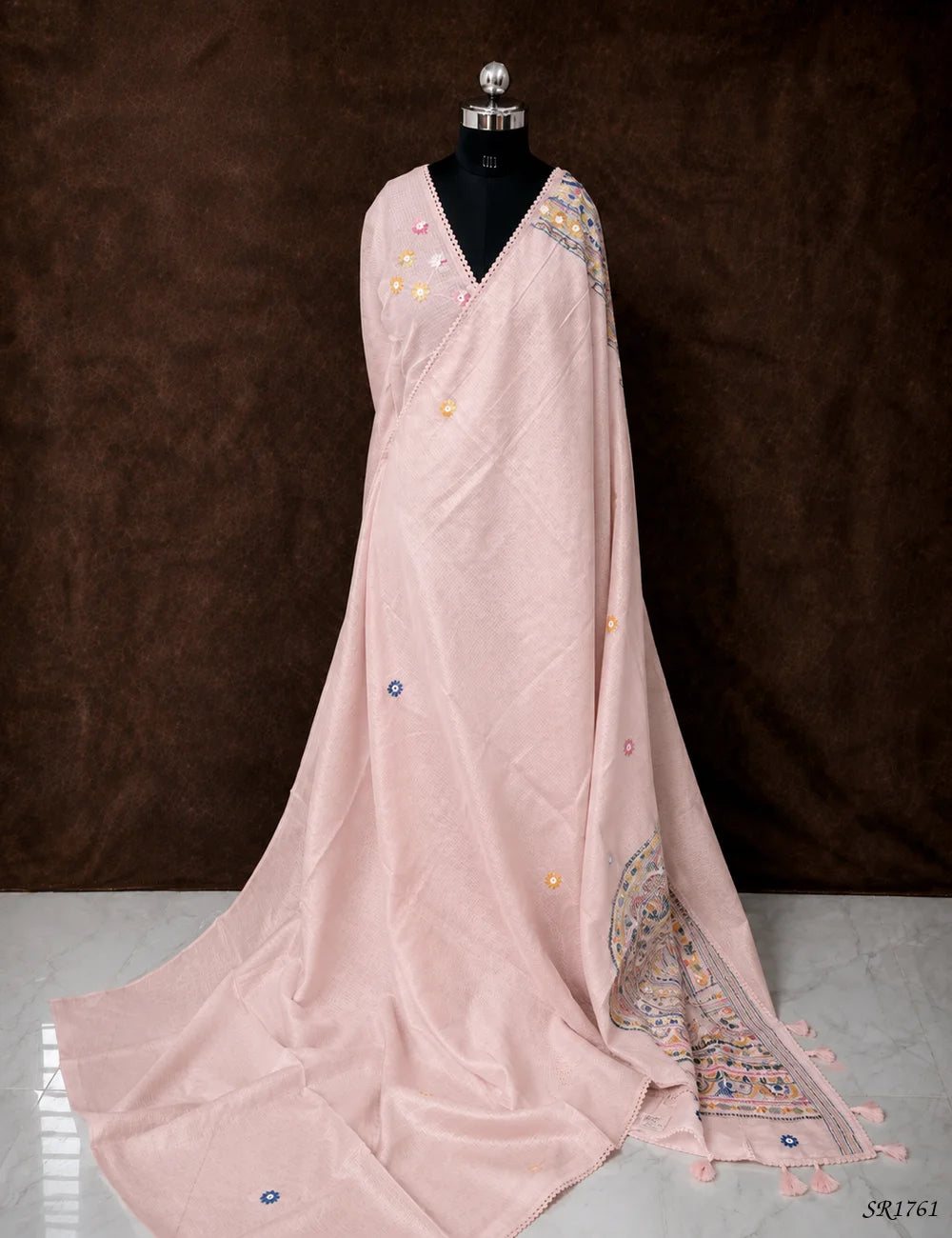 Cream - Thread Work Kota Saree Front View