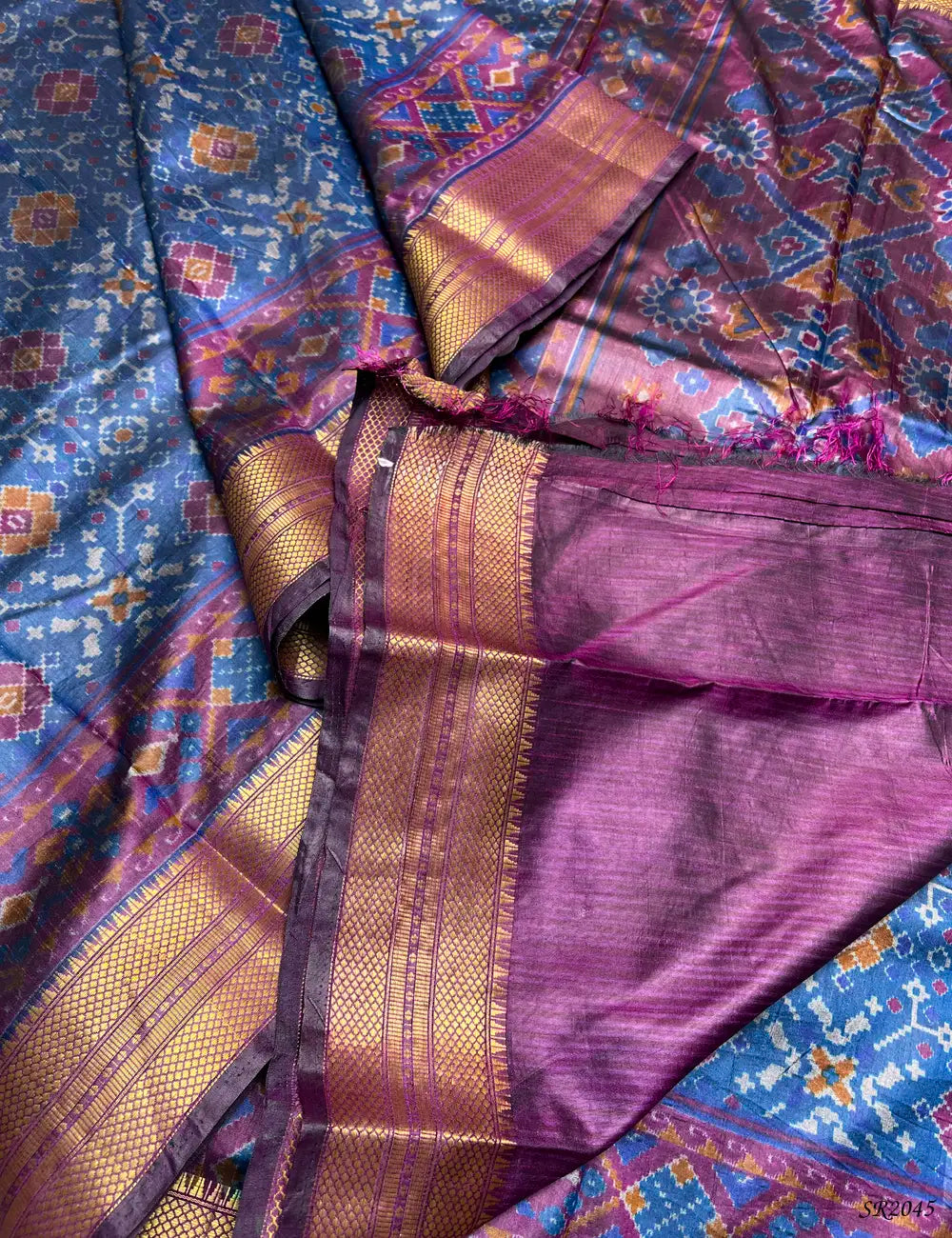 Dark Blue - Semi Patola Saree -