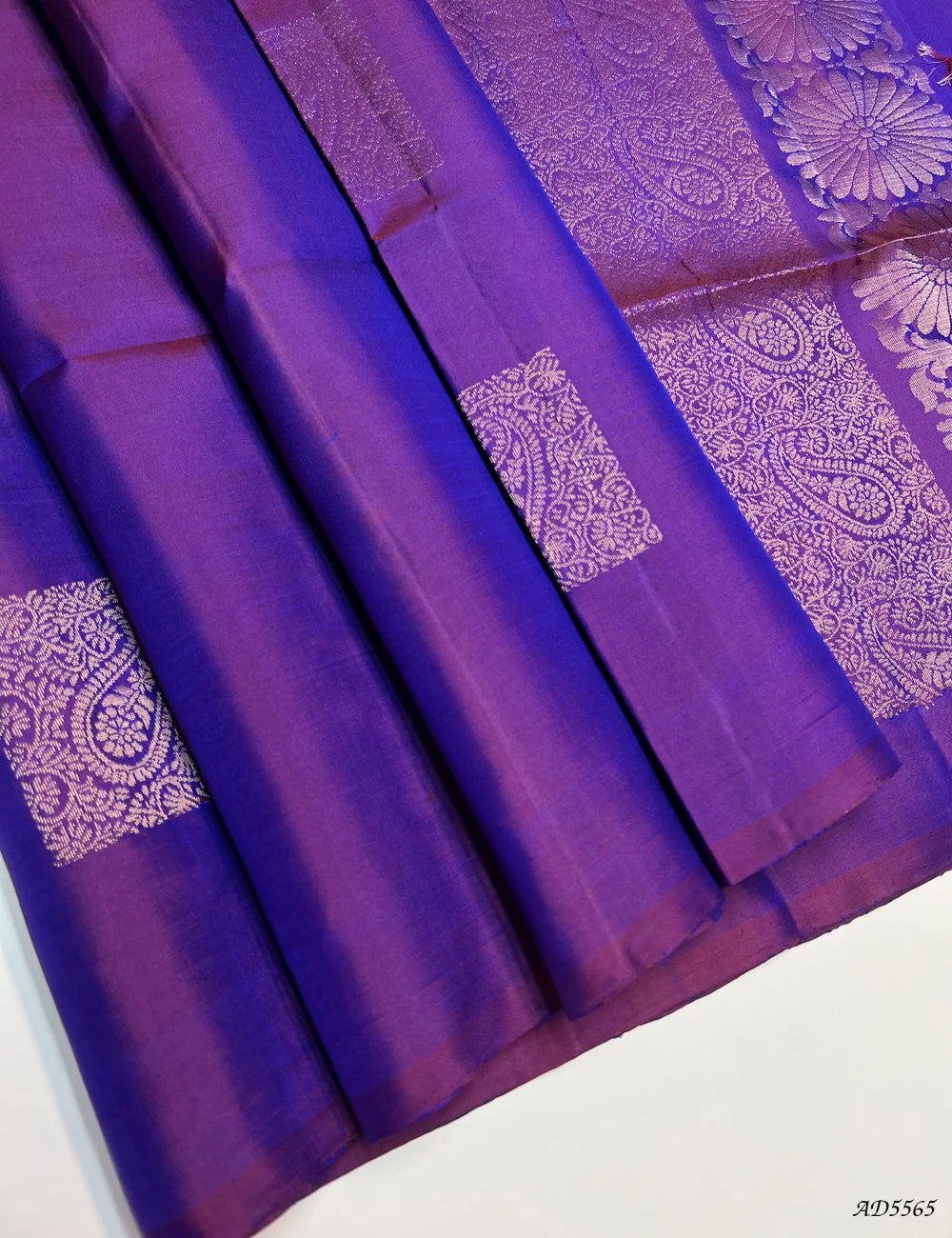 Dual Tone Purple - Soft Silk Saree Front View