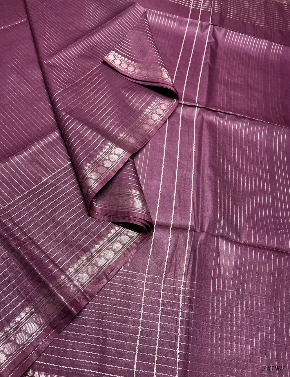Dusty Mauve - Moonga Silk Saree Front View