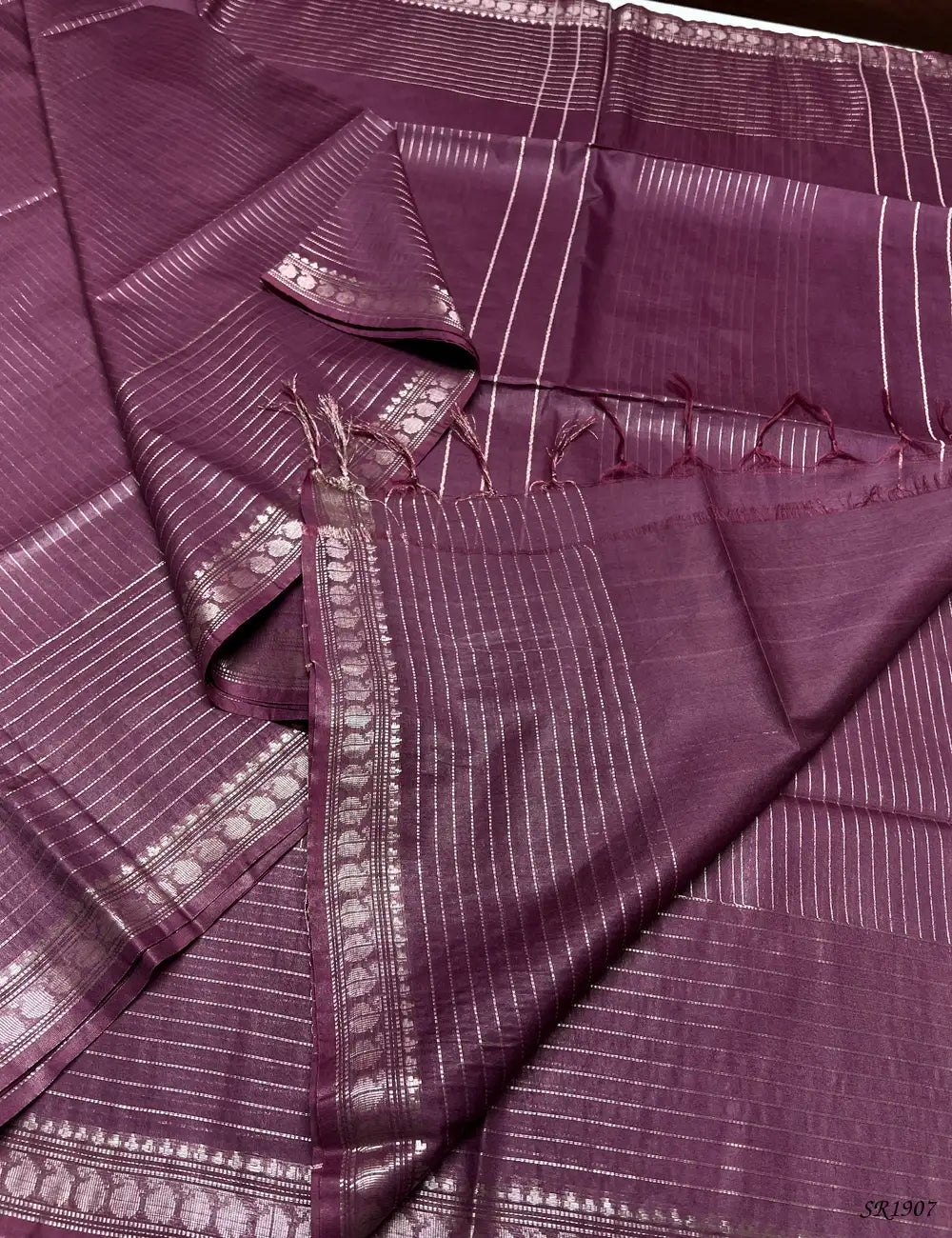 Dusty Mauve - Moonga Silk Saree Pallu View