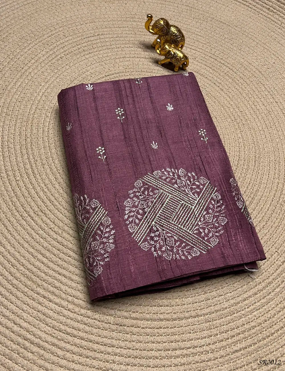 Dusty Pink - Semi Tussar Saree Front View