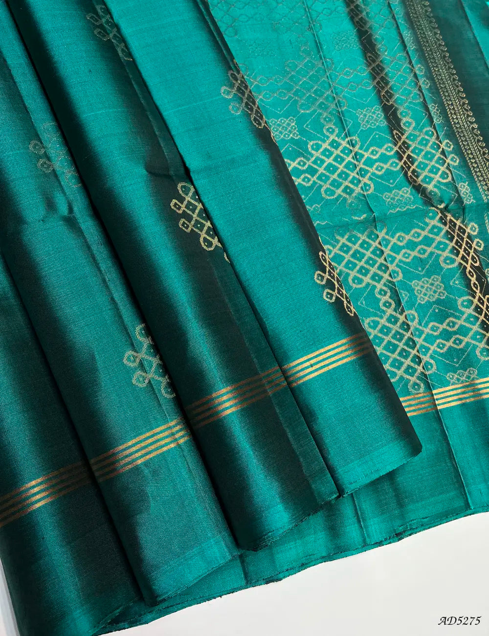 Emeraled Green - Soft Silk Saree Front View