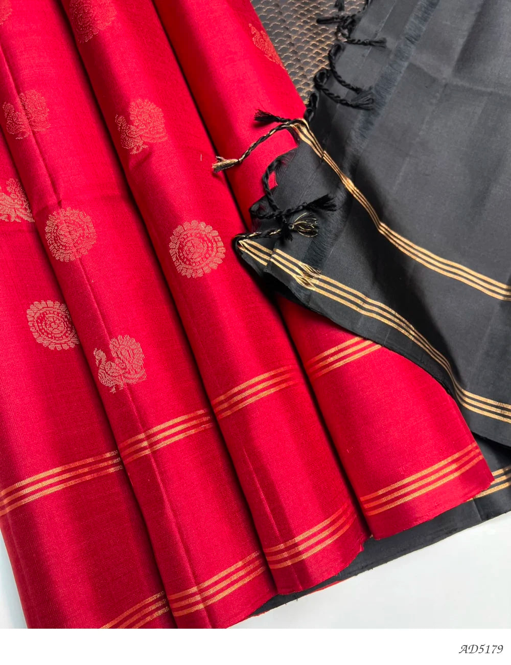 Maroon & Black - Soft Silk Saree - Avini