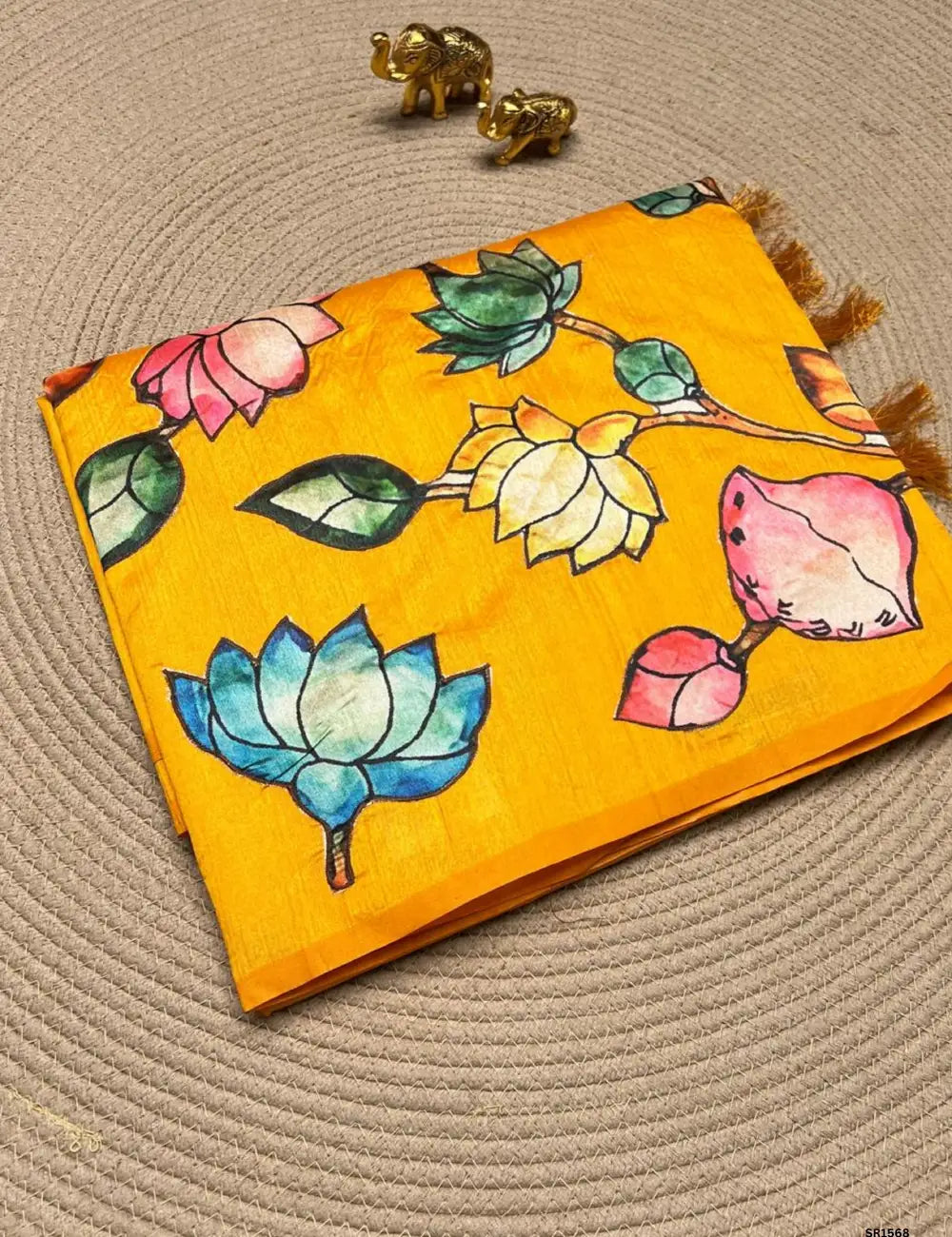 Yellow - Matka Silk Saree